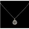 Image 2 : 1.07ctw Diamond Pendant With Chain - 18KT White Gold