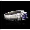 Image 2 : Platinum 1.63ct Tanzanite and Diamond Ring