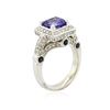 Image 3 : 14KT White Gold 2.42ct Tanzanite, Sapphire and Diamond Ring