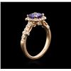 Image 3 : 1.52ct Tanzanite and Diamond Ring - 14KT Rose Gold