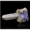 Image 2 : 18KT Two-Tone Gold 1.69ct Tanzanite and Diamond Ring