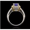 Image 3 : 18KT Two-Tone Gold 1.69ct Tanzanite and Diamond Ring