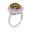 Image 3 : 14KT White Gold 4.67ct Orange Tourmaline and Diamond Ring