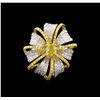 Image 1 : 3.20ctw Fancy Yellow Diamond Ring - 18KT Two-Tone Gold