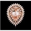 Image 1 : 14KT Rose Gold 11.58ct Morganite and Diamond Ring