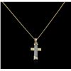 Image 2 : 18KT Two-Tone Gold Cross Pendant With Chain