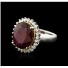 Image 2 : 14KT Two-Tone Gold 8.30ct Ruby and Diamond Ring