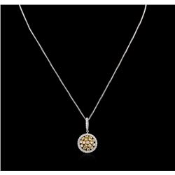 1.76ctw Fancy Yellow Diamond Pendant With Chain - 14KT Two-Tone Gold