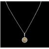 Image 1 : 1.76ctw Fancy Yellow Diamond Pendant With Chain - 14KT Two-Tone Gold