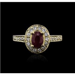 14KT Yellow Gold 0.82ct Ruby and Diamond Ring