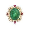 Image 1 : 14KT Yellow Gold 6.04ctw Emerald, Ruby and Diamond Ring