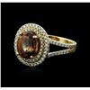 Image 2 : 14KT Yellow Gold 3.23ct Tourmaline and Diamond Ring