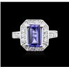 Image 1 : 14KT White Gold 2.41ct Tanzanite and Diamond Ring