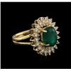 Image 2 : 14KT Yellow Gold 3.10ct Emerald and Diamond Ring