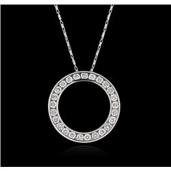 14KT White Gold 1.20ctw Diamond Pendant With Chain