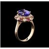 Image 3 : 4.27ct Tanzanite, Ruby and Diamond Ring - 14KT Rose Gold