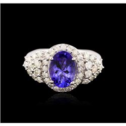 14KT White Gold 1.90ct Tanzanite and Diamond Ring