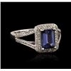 Image 2 : 14KT White Gold 1.49ct Tanzanite and Diamond Ring
