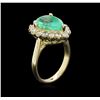 Image 3 : 3.61ct Emerald and Diamond Ring - 14KT Yellow Gold