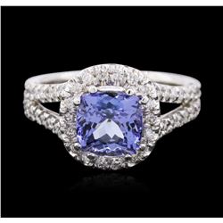 14KT White Gold 1.99ct Tanzanite and Diamond Ring