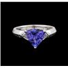 Image 1 : 2.08ct Tanzanite and Diamond Ring - 14KT White Gold