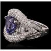 Image 2 : 14KT White Gold 2.94ct Tanzanite and Diamond Ring