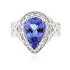 Image 1 : 14KT White Gold 3.10ct Tanzanite and Diamond Ring