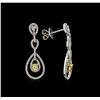 Image 2 : 1.94ctw Fancy Yellow Diamond Earrings - 18KT Two-Tone Gold