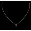 Image 1 : 14KT Yellow Gold 0.11ct Diamond Pendant With Chain