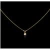 Image 2 : 14KT Yellow Gold 0.11ct Diamond Pendant With Chain