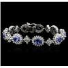 Image 1 : 14KT White Gold 13.14ctw Tanzanite and Diamond Bracelet