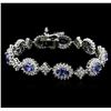 Image 2 : 14KT White Gold 13.14ctw Tanzanite and Diamond Bracelet