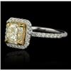 Image 3 : 14KT White Gold 1.53ct SI-1/U-V GIA Cert Diamond Ring