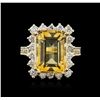 Image 1 : 14KT Yellow Gold 7.10ct Citrine and Diamond Ring