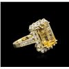 Image 2 : 14KT Yellow Gold 7.10ct Citrine and Diamond Ring