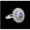 Image 2 : 14KT White Gold 1.20ct Tanzanite and Diamond Ring