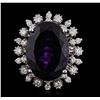 Image 1 : 14KT White Gold 11.02ct Amethyst and Diamond Ring