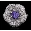 Image 1 : 14KT White Gold 1.76ct Tanzanite and Diamond Ring