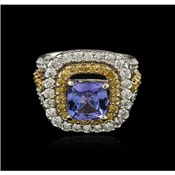 14KT Two-Tone Gold 2.43ct Tanzanite and Diamond Ring