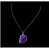 Image 1 : 14KT White Gold 59.08ct Opal and Diamond Pendant With Chain
