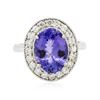 Image 1 : 14KT White Gold 3.77ct Tanzanite and Diamond Ring