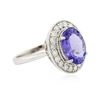 Image 2 : 14KT White Gold 3.77ct Tanzanite and Diamond Ring