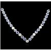 Image 2 : 14KT White Gold 10.56ctw Tanzanite and Diamond Necklace