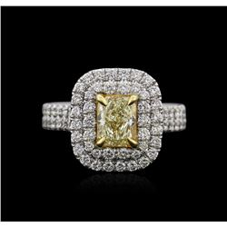 18KT Two-Tone Gold 2.35ctw Fancy Yellow Diamond Ring