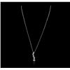 Image 2 : 14KT White Gold 1.28ctw Diamond Pendant With Chain