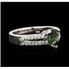 Image 2 : 14KT White Gold 0.29ct Alexandrite and Diamond Ring