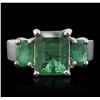 Image 1 : 14KT White Gold 4.12ct Emerald Ring