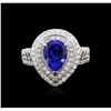 Image 1 : 14KT White Gold 2.35ct Tanzanite and Diamond Ring