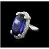 Image 2 : 14KT White Gold GIA Certified 33.85ct Tanzanite and Diamond Ring