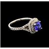 Image 2 : 1.38ct Tanzanite and Diamond Ring - 14KT White Gold